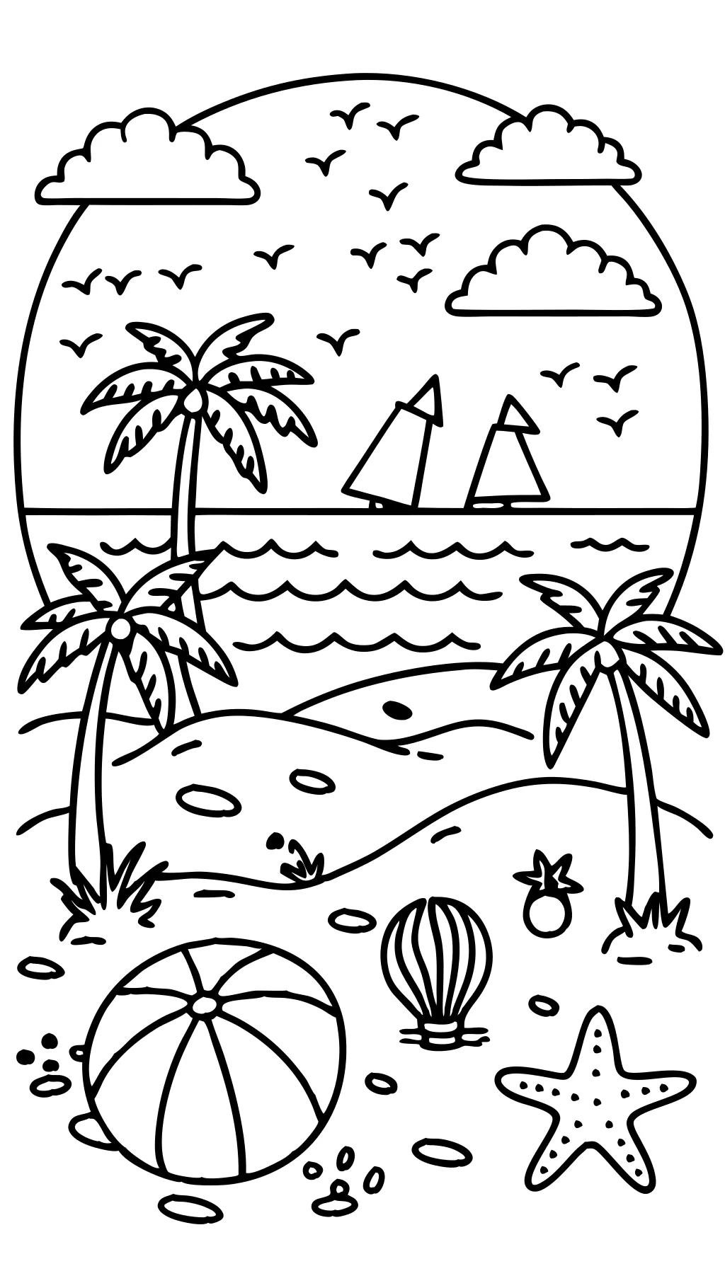 beach coloring page